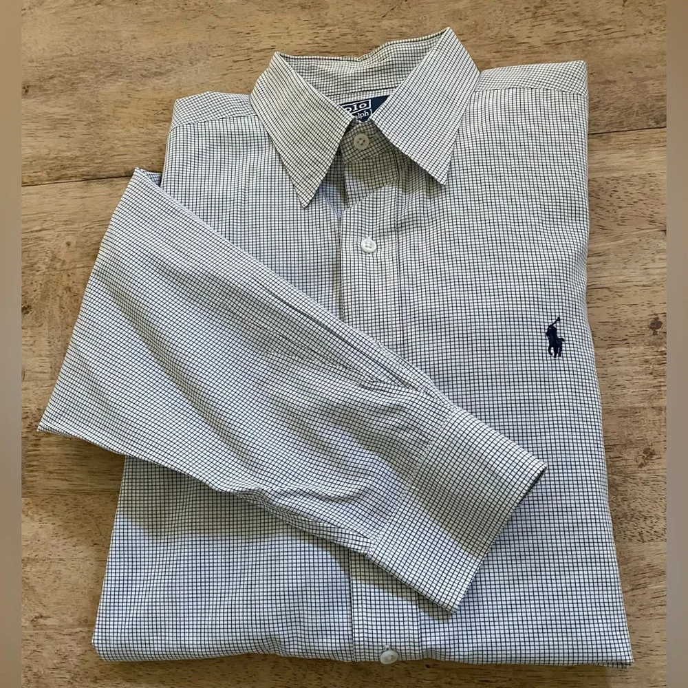 Polo Ralph Lauren Lowell Sport Men’s Sz L  Windowpane Plaid Oxford Shirt‎